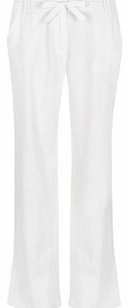 Dorothy Perkins Womens Tall linen wide leg trousers- White