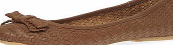 Dorothy Perkins Womens Tan leather bow pumps- Brown DP19933083