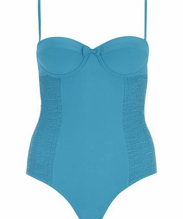 Dorothy Perkins Womens Teal Blue Plain Swimsuit- Blue DP06113928