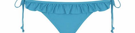 Dorothy Perkins Womens Teal Blue Ruffle Tie Side bikini bottoms-