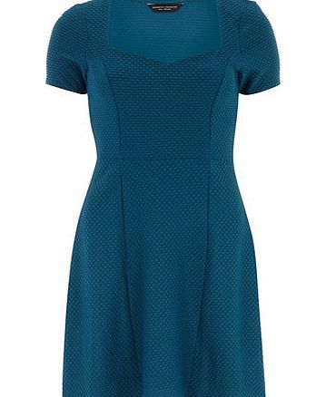 Womens Teal Sweetheart fit and flare Dress- Teal