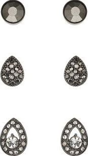 Dorothy Perkins, 1134[^]262015000715140 Womens Three Pack Sparkle Earrings- Grey