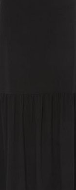Dorothy Perkins Womens Tiered Jersey Maxi Skirt- Black DP14591110