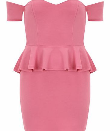 Womens True decadence Pink Bardot Peplum Dress-