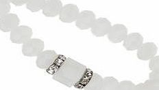 Dorothy Perkins Womens White Bead Stretch Bracelet- White