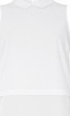 Dorothy Perkins Womens White Check Sleeveless Shirt- White