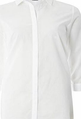 Dorothy Perkins Womens White Long Line Shirt- White DP05564002