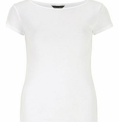 Dorothy Perkins Womens White short sleeve slash tee- White