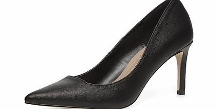 Womens Wide fit black pointed court shoes- Black