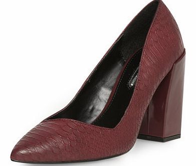 Dorothy Perkins Womens Wine high block heel court shoes- Wine