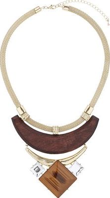 Dorothy Perkins, 1134[^]262015000715167 Womens Wooden Statement Necklace- Brown DP49816257