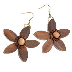 Dorothy Perkins Wood Flower Drop Earrings