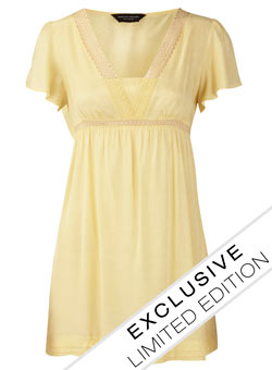 Dorothy Perkins Yellow lace tunic