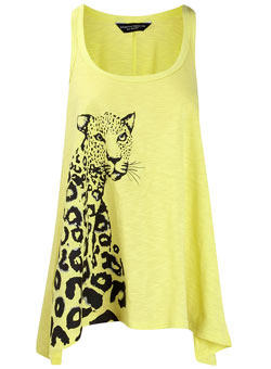 Dorothy Perkins Yellow leopard drape vest