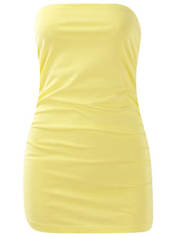Dorothy Perkins Yellow ruched side boob tube