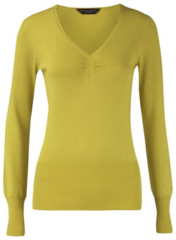 Yellow v-neck jumper