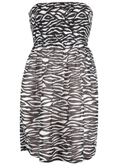 Zebra print bandeau dress
