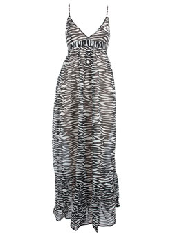 Zebra print strappy maxi dress