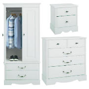 Double Wardrobe, 5 Drawer Chest & Bedside