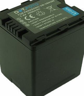 Panasonic VW-VBN260, VW-VBN260E-K PREMIUM Replacement Rechargeable Camcorder Battery from Dot.Foto with Dot.Foto InfoChip - 7.4v / 3500mAh (Extra High Capacity) - 2 Year Warranty [See Description for 