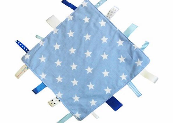 Dotty Fish New handmade security tag blanket comforter by Dotty Fish. Made in England. Blue Star Design. Boys