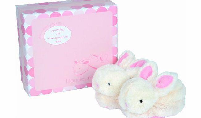 Doudou et Compagnie Rabbit Booties Gift Box, Pink