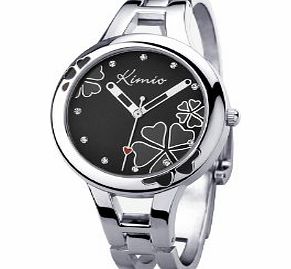 douself Fashion Classic Girls Ladies Female Quartz Bracelet Watch Elegant Design K425L (Black)