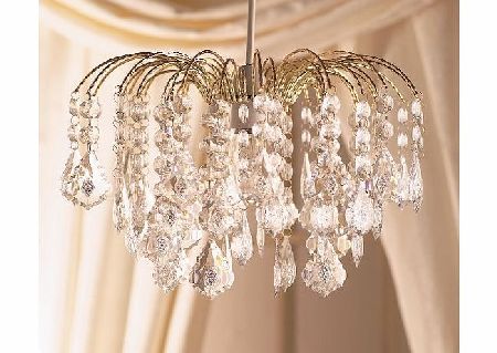 Dove Mill Lighting Elegant Large Gold Frame Waterfall Clear Acrylic Crystal Droplet Ceiling Light Fitting Pendant