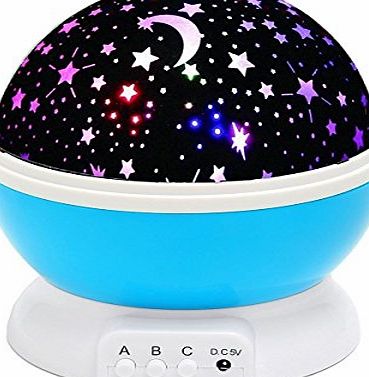 Dpower Night Light Lamp,Dpower Star Projector Romantic LED Night light 360 Degree Rotation 4 LED Bulbs 9 Light Color Changing with USB Cable for Wedding,Birthday,Parties,Kids Bedroom or Christmas Gift.