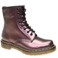 Dr Martens Female 8 Tie Boot Leather Upper Alternative in Purple