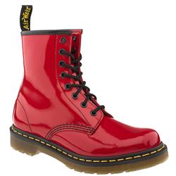 Dr Martens Female 8 Tie Boot Patent Upper Alternative in Red