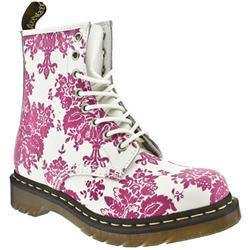 Dr Martens Female Dr Martens 1460 W Leather Upper Casual in White and Pink