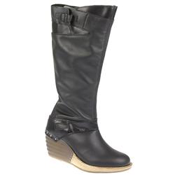 Female Edge Aaliyah Leather Upper Textile Lining Casual in Black