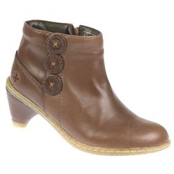 Female Jendia Leather Upper Leather/Textile Lining Ankle in Dark Brown
