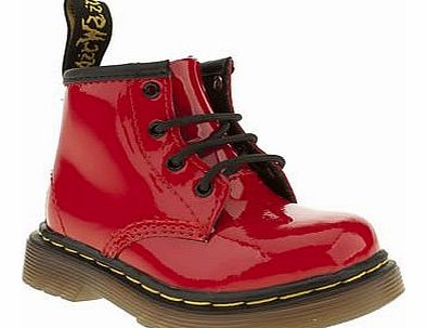 kids dr martens red brooklee boot patent girls