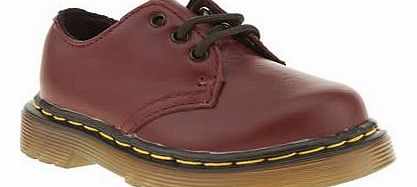 kids dr martens red colby lace shoe unisex