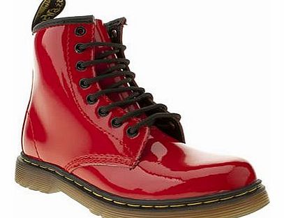 kids dr martens red delaney boot patent girls