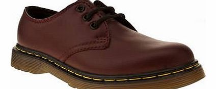 kids dr martens red everley lace shoe unisex