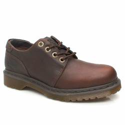 Dr Martens Male Saxon 4Eye Shoe Leather Upper in Dark Brown