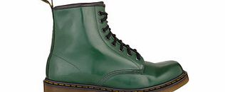 Unisex green smooth leather boots