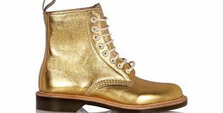 Dr. Martens Womens 1460 gold leather boots