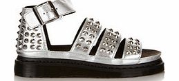 Womens Liza silver leather sandals