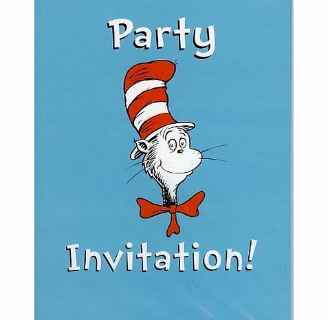 Dr. Seuss The Cat In The Hat Party Invitations - Pack of 8 Cards and Envelopes