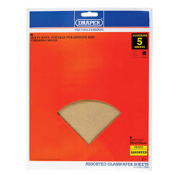 Draper Assorted Sand Paper - Pack of 5