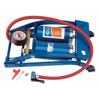 Draper Double Cylinder Foot Pump With Gauge