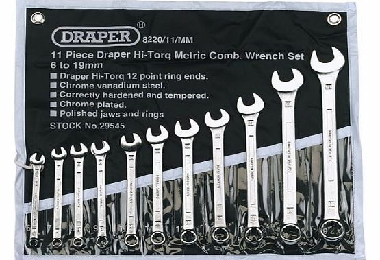 Draper Hi-Torq 29545 11-Piece Metric Combination Spanner Set