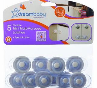 Dreambaby Mini Multi-purpose Latches (Pack Of 5, Transparent)