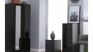 Dreams Turin Black Package - 3 door wardrobe   5 drawer