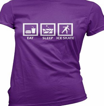 Dressdown Eat Sleep Ice Skate - Womens T-Shirt-Purple-Medium
