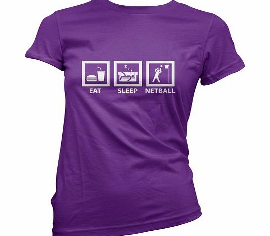 Eat Sleep Netball - Womens T-Shirt-Purple-Small